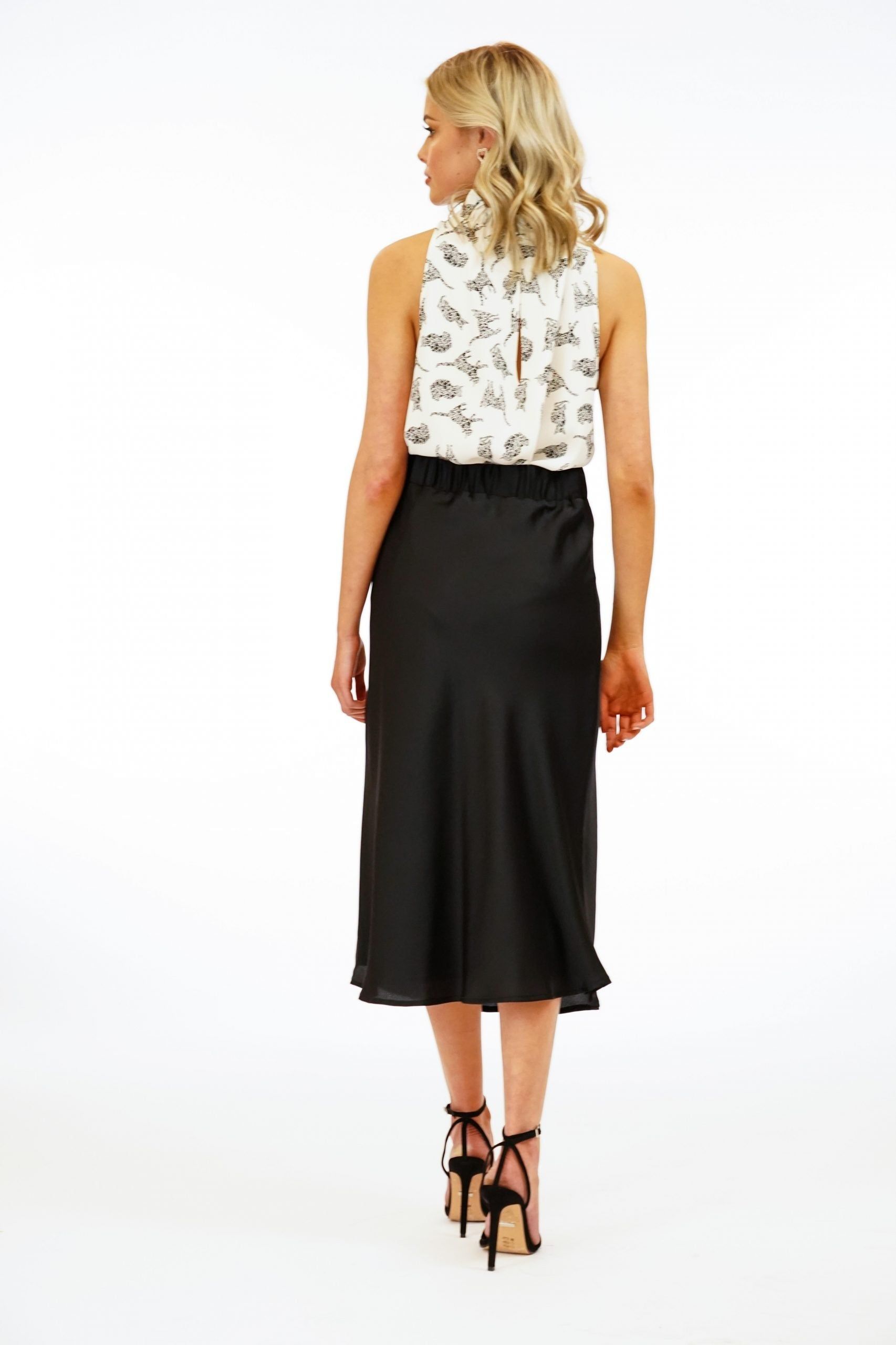 Black Satin Midi Skirt - FINAL SALE sold by Veronica M product image thumbnail 4
