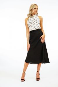 Black Satin Midi Skirt - FINAL SALE sold by Veronica M