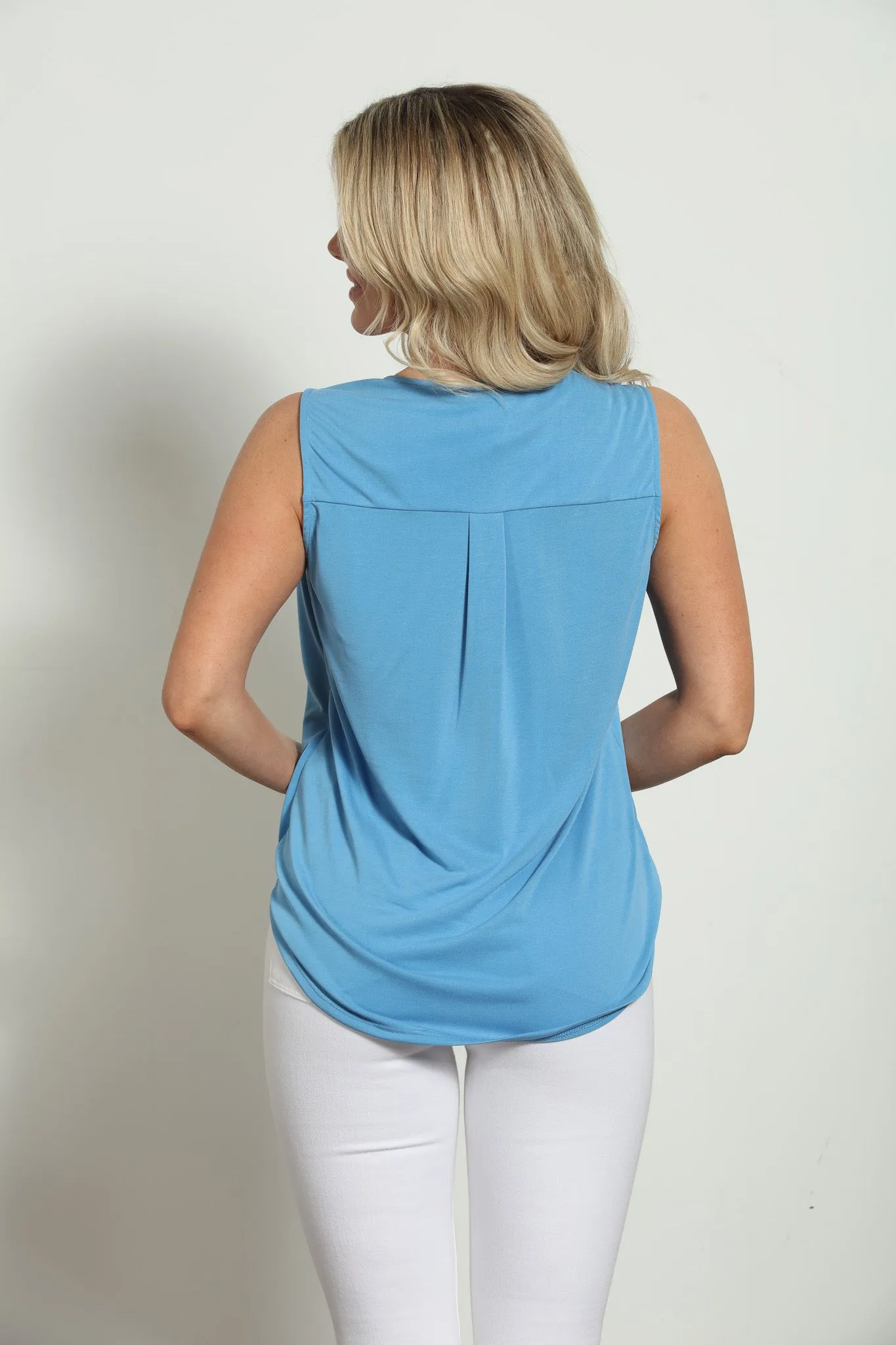 The Everyday Cupro Surplice Tank -Sky Blue sold by Veronica M product image thumbnail 2