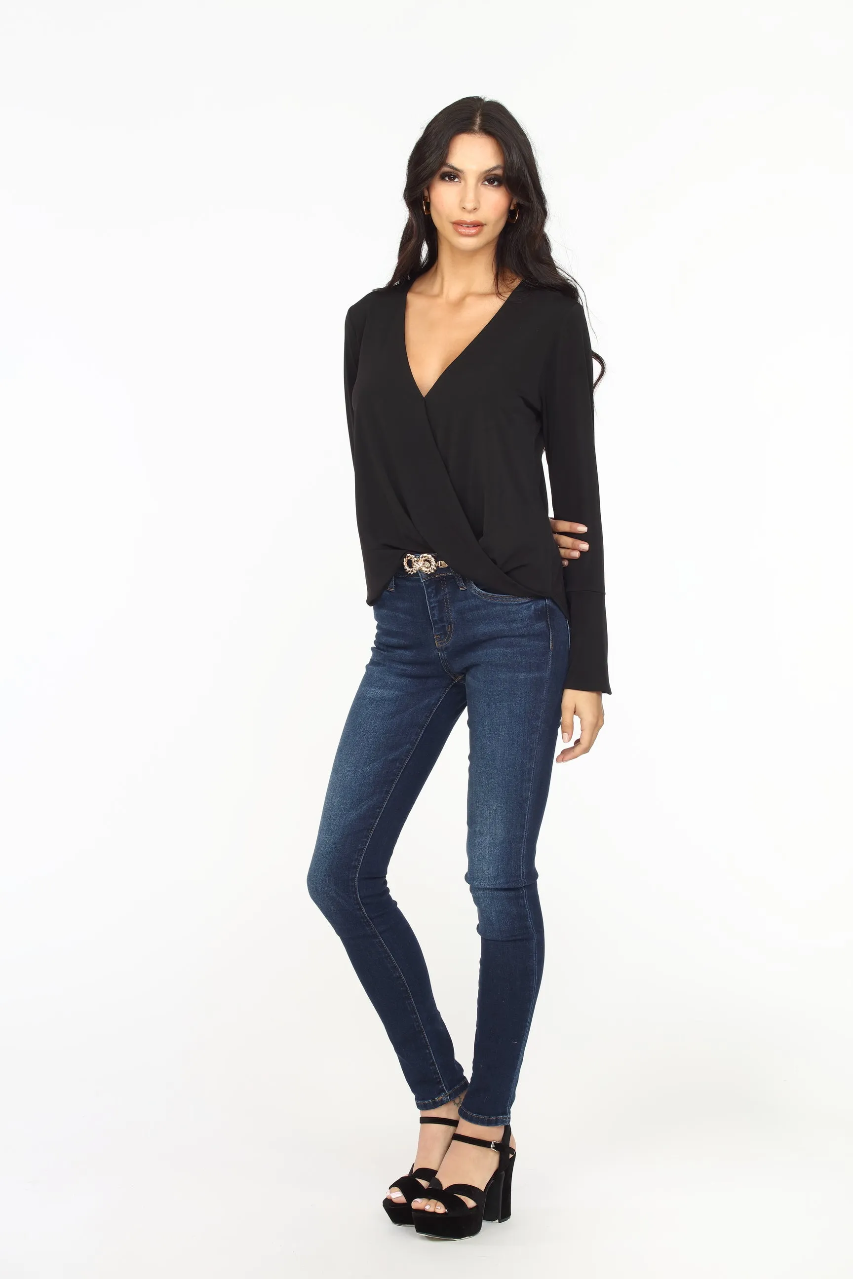 Black ITY Surplice Bell Sleeve Top - BEST SELLER sold by Veronica M product image thumbnail 5