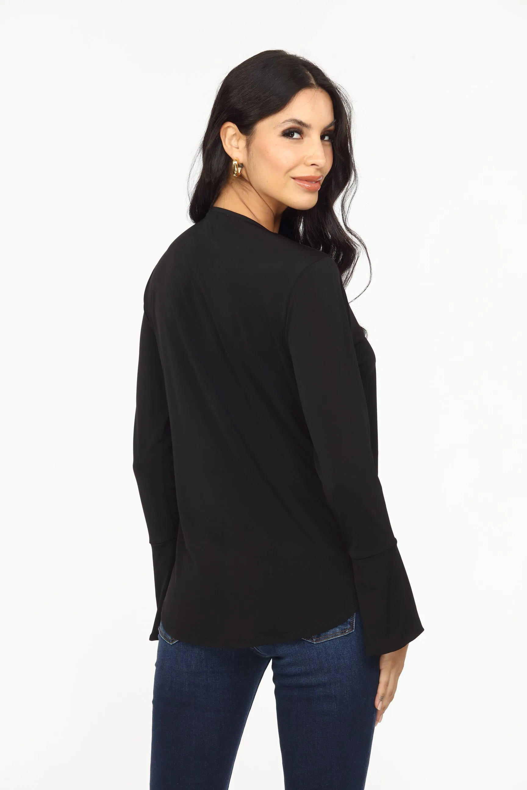 Black ITY Surplice Bell Sleeve Top - BEST SELLER sold by Veronica M product image thumbnail 2