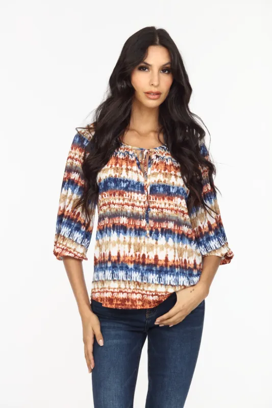 Effie Stretch Split Neck Top-FINAL SALE sold by Veronica M