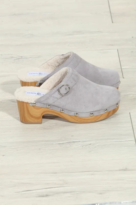 Chinese Laundry- Carlie Suede Clog- Grey-FINAL SALE made by Chinese Laundry