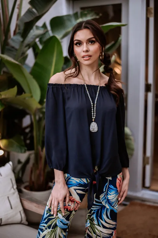 Navy OTS Top with Tie-BEST SELLER sold by Veronica M