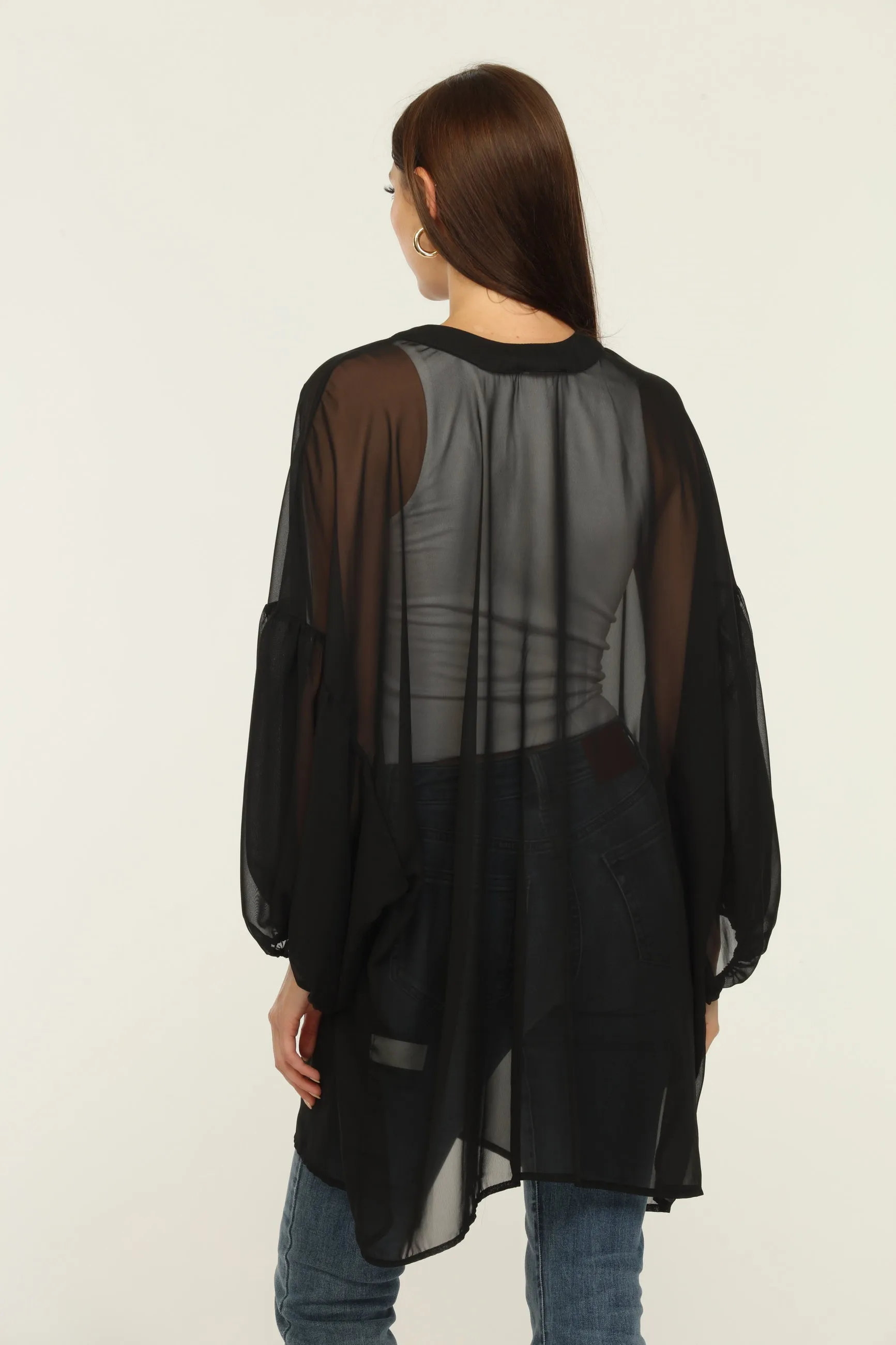 Black Chiffon Kimono-BEST SELLER sold by Veronica M product image thumbnail 3