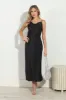 Black Satin Bias Midi Dress-FINAL SALE sold by Veronica M