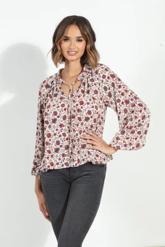 Fiori Smocked Neck Blouse-FINAL SALE sold by Veronica M