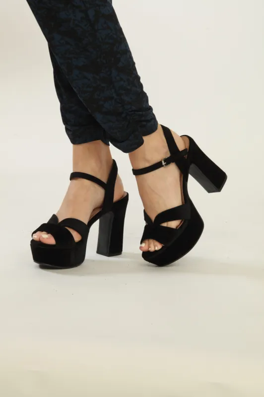 Chinese Laundry Daydreamer Black Suede Platform Heels-FINAL SALE made by Veronica M