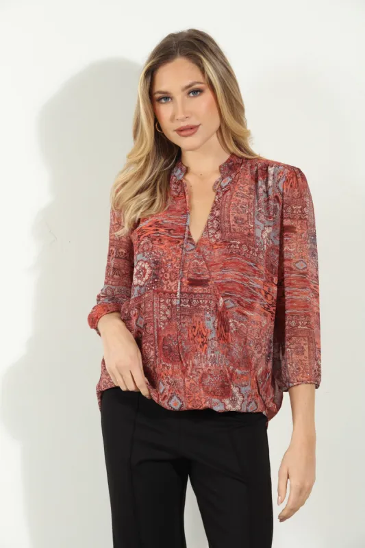 Thompson 3/4 Sleeve Surplice Top-FINAL SALE sold by Veronica M