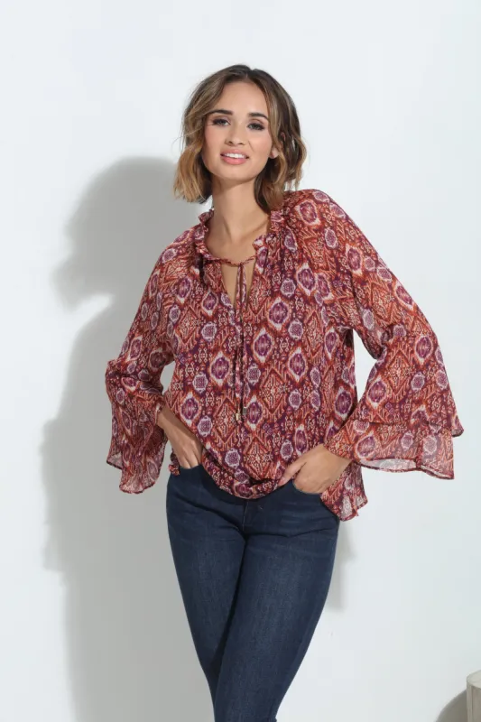 Nelly Flare Boho Sleeve Blouse-FINAL SALE sold by Veronica M