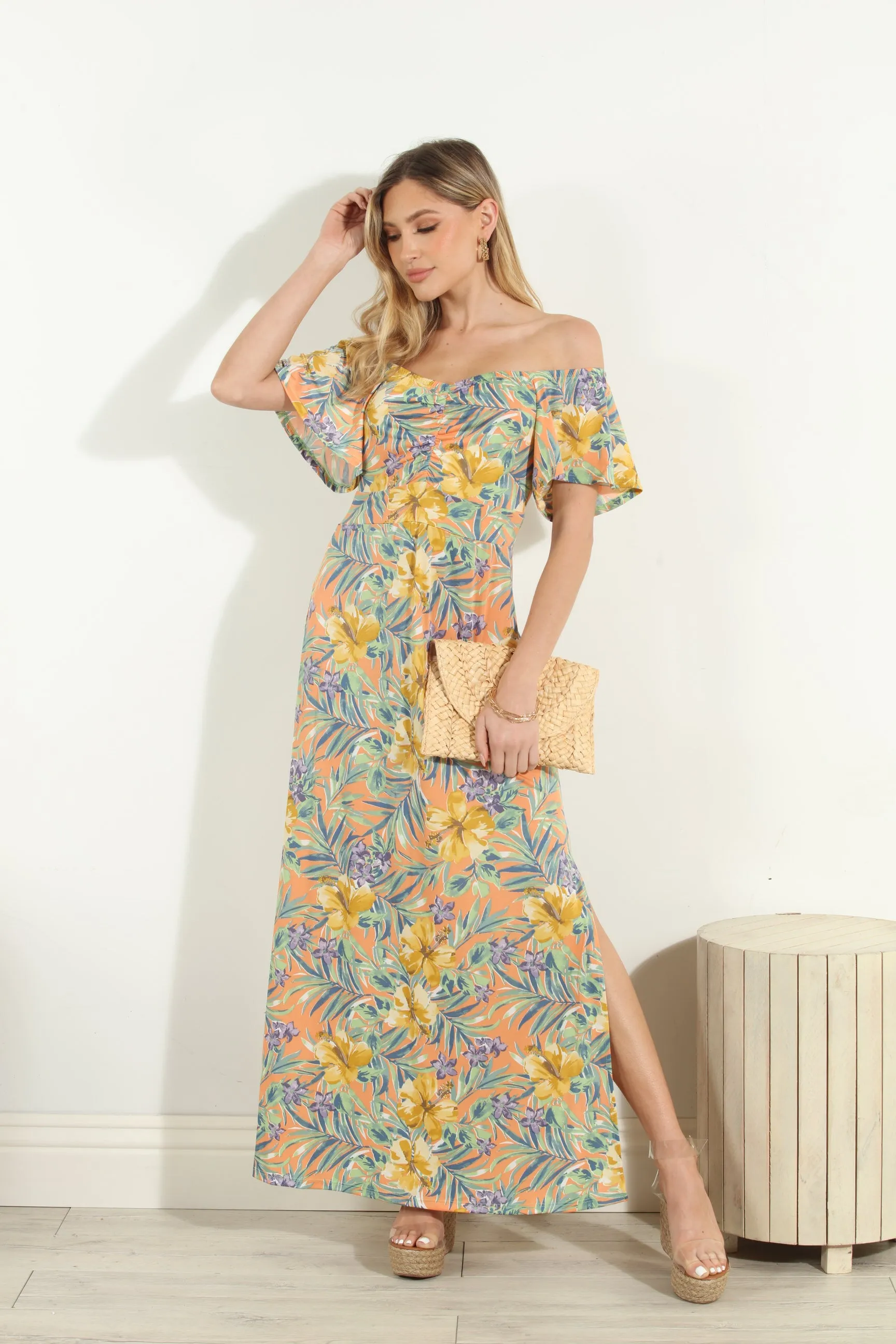Maui Stretch Off the Shoulder Maxi Dress-FINAL SALE sold by Veronica M product image thumbnail 3