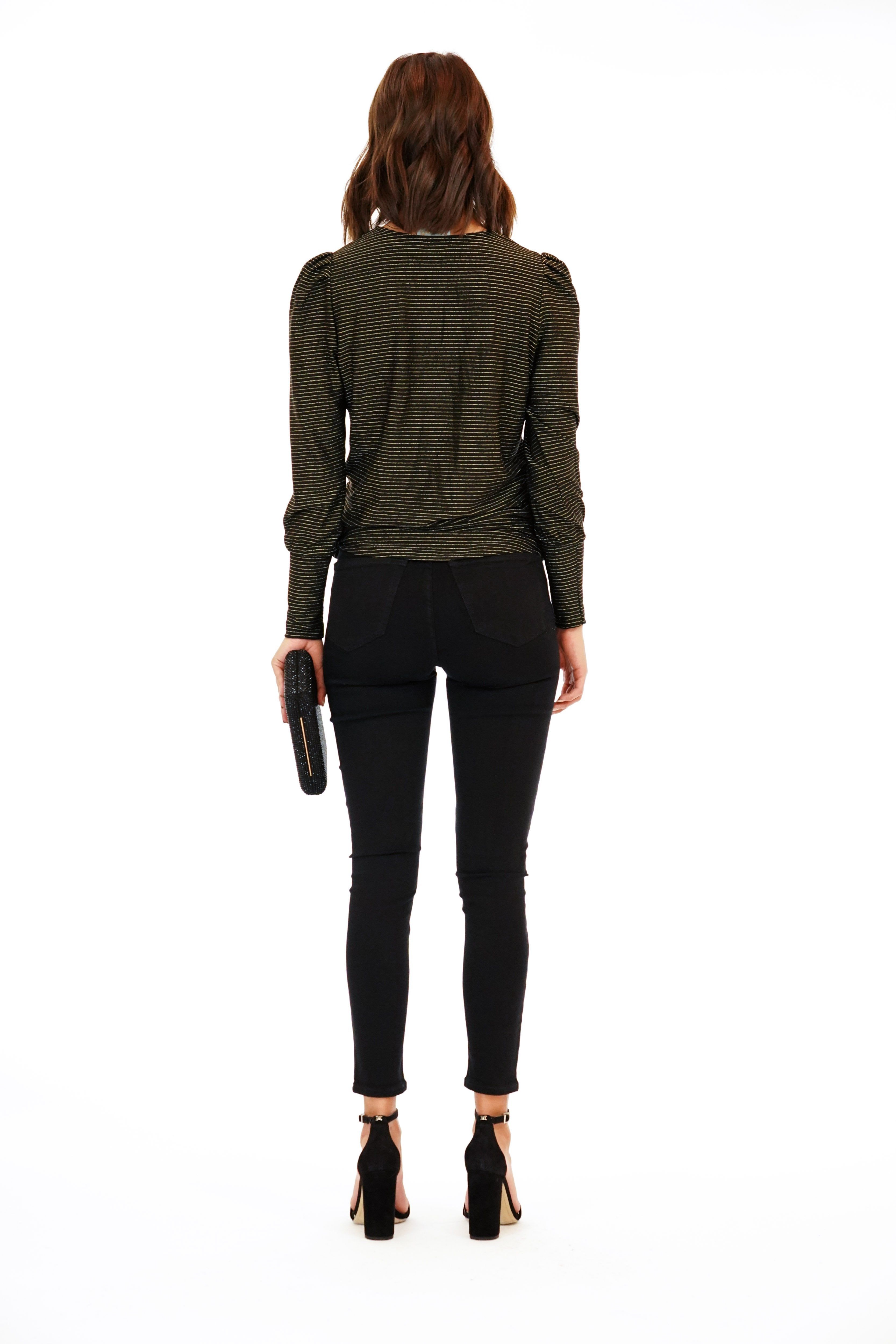 Gold Stripe Puff Sleeve Top - FINAL SALE sold by Veronica M product image thumbnail 4