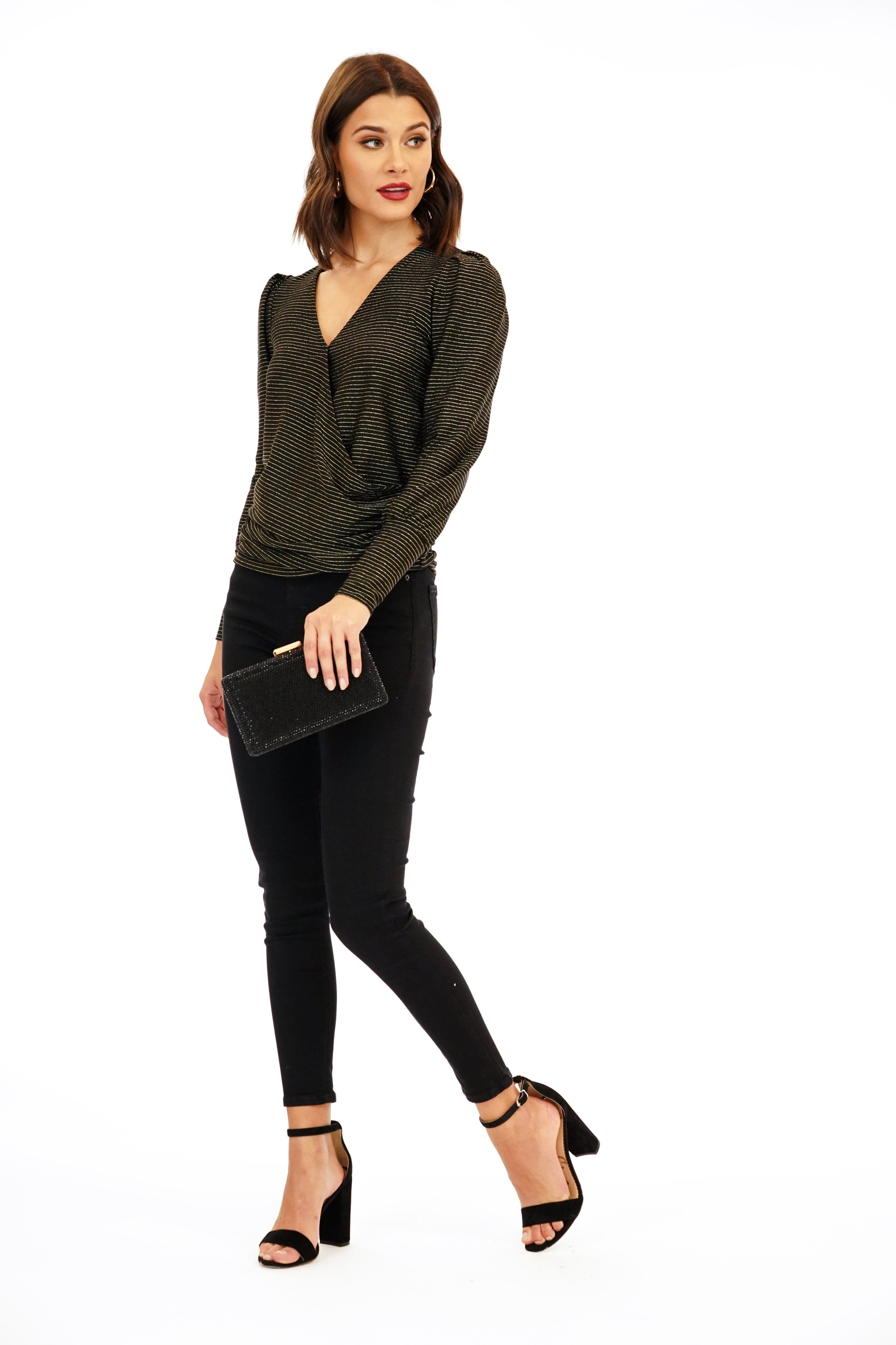 Gold Stripe Puff Sleeve Top - FINAL SALE sold by Veronica M product image thumbnail 2