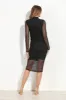 Black Mesh Midi Dress sold by Veronica M