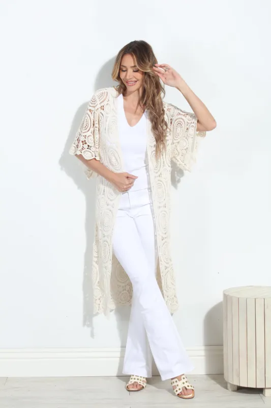 Ivory Crochet Cover Up- FINAL SALE sold by Veronica M