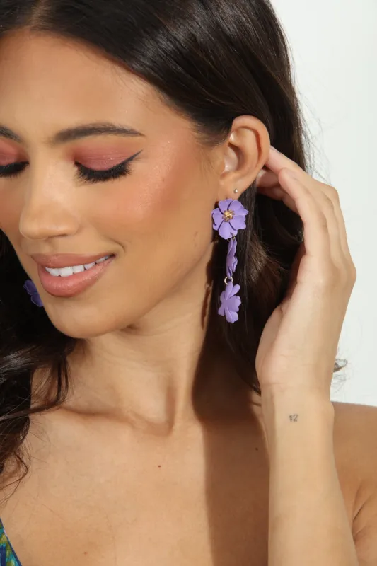 Lavender Flower Statement Earrings - FINAL SALE sold by Veronica M