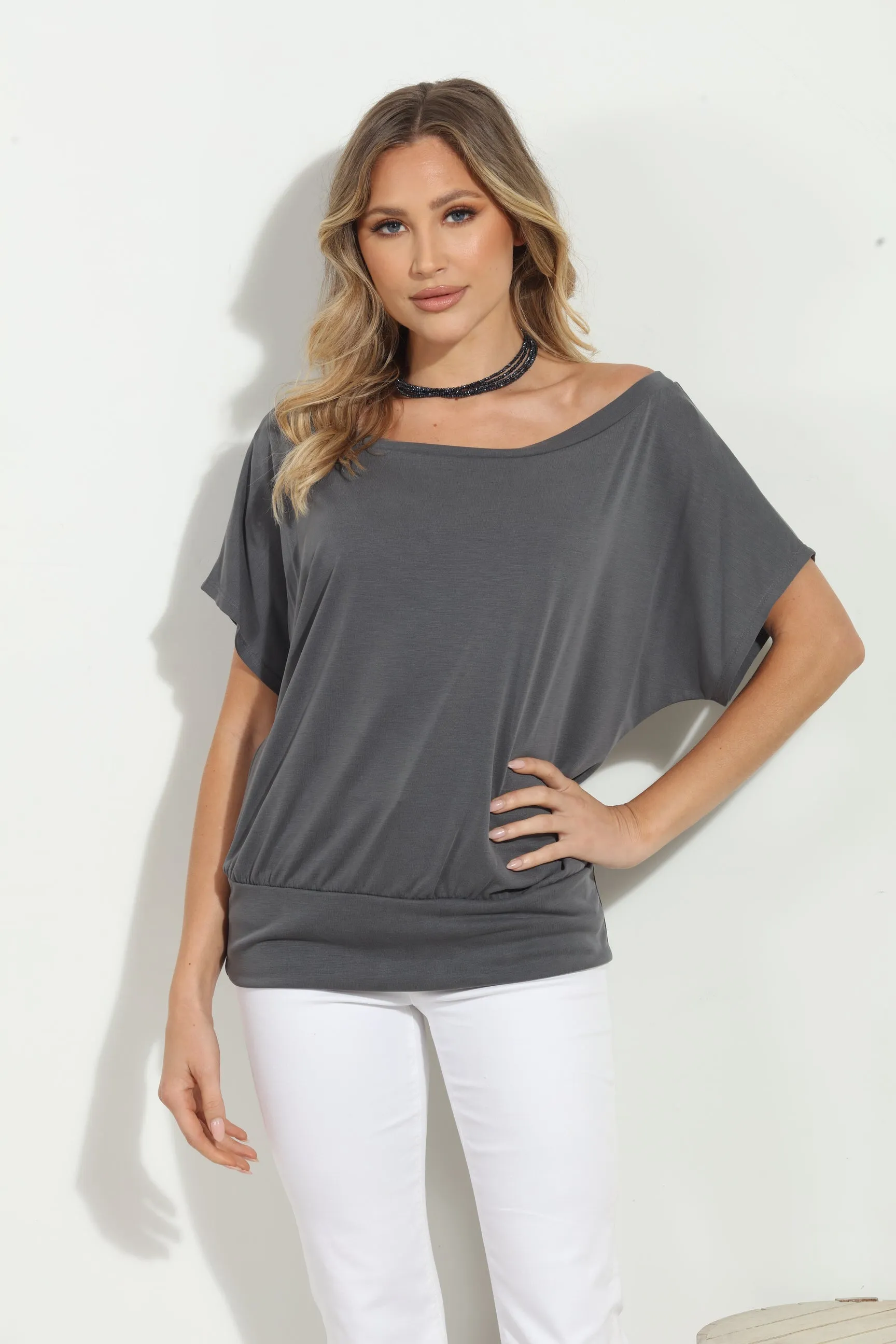 Charcoal Cupro OTS Top- BEST SELLER sold by Veronica M product image thumbnail 3