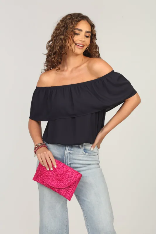Dark Navy Ruffle Tube Top-FINAL SALE sold by Veronica M