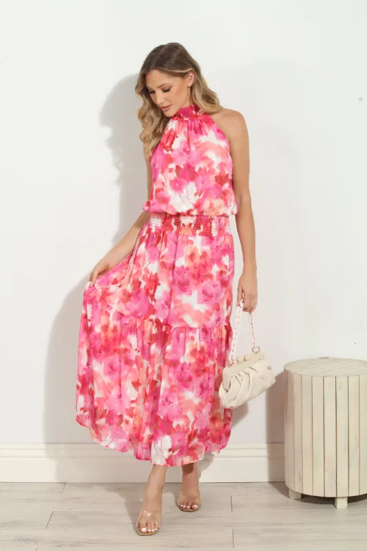 Suzy Chiffon Halter Maxi-FINAL SALE sold by Veronica M