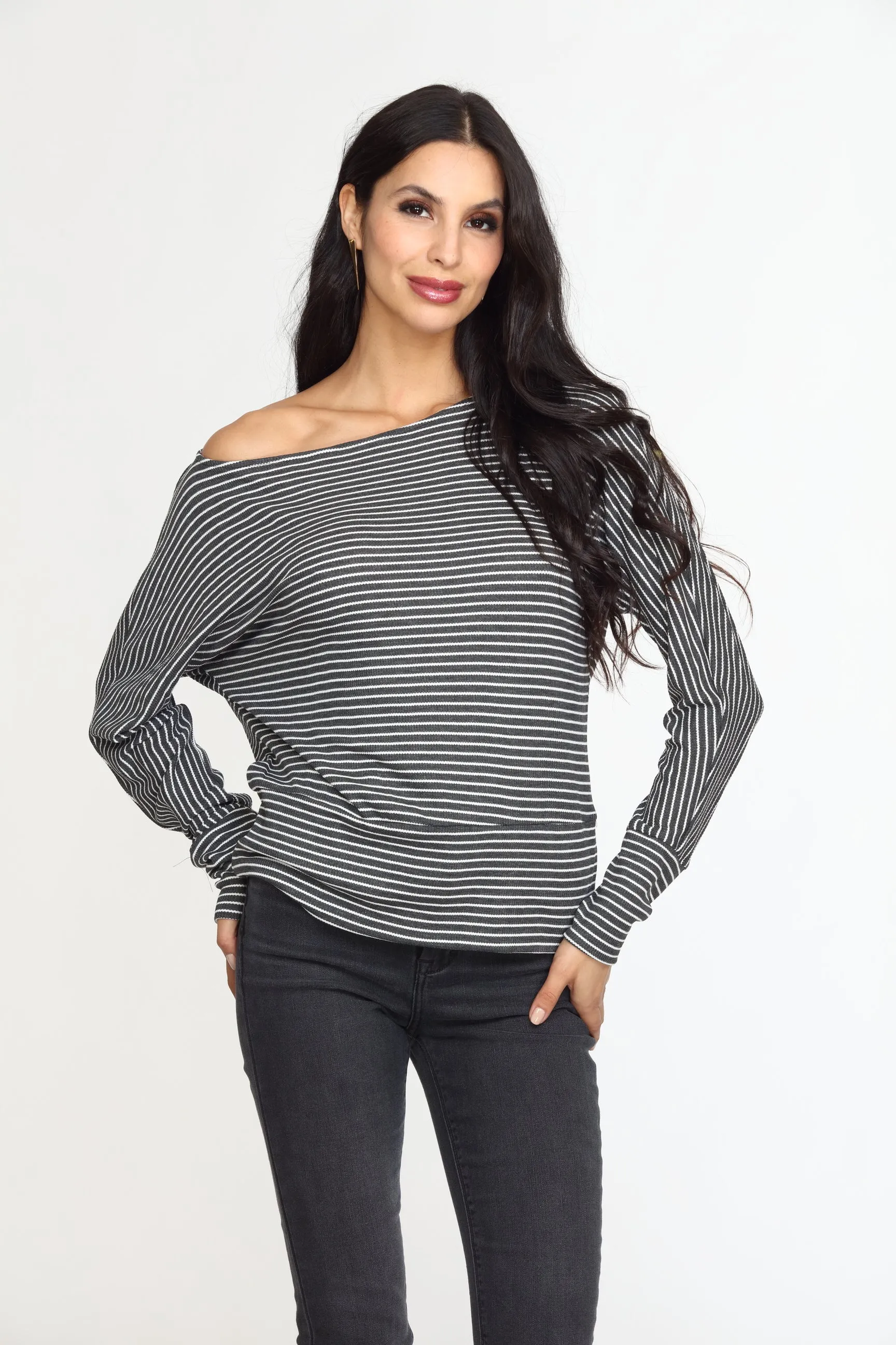 Grey and White Dolman Top-FINAL SALE sold by Veronica M