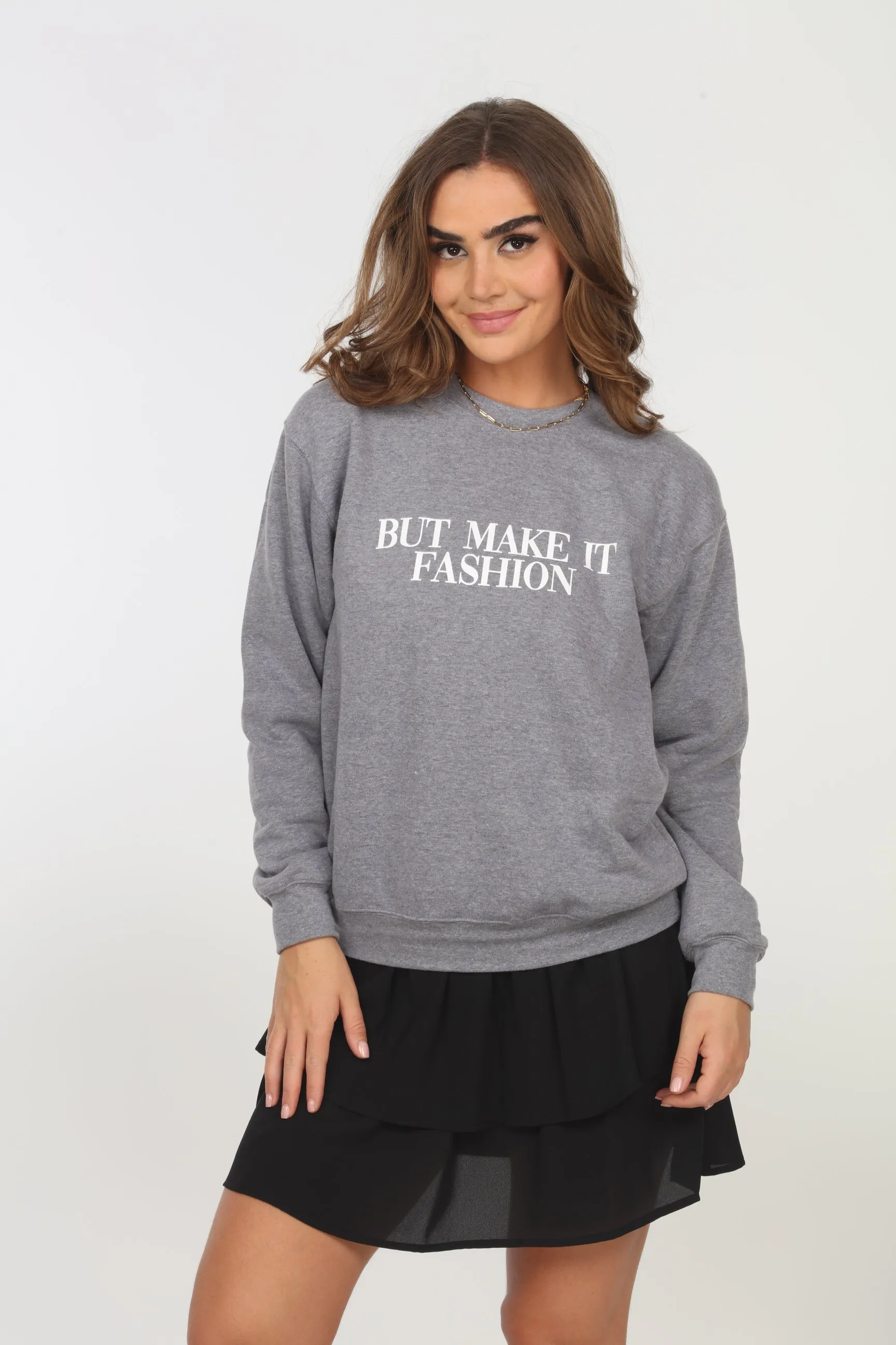 But Make It Fashion Grey Sweatshirt- FINAL SALE sold by Veronica M product image thumbnail 3