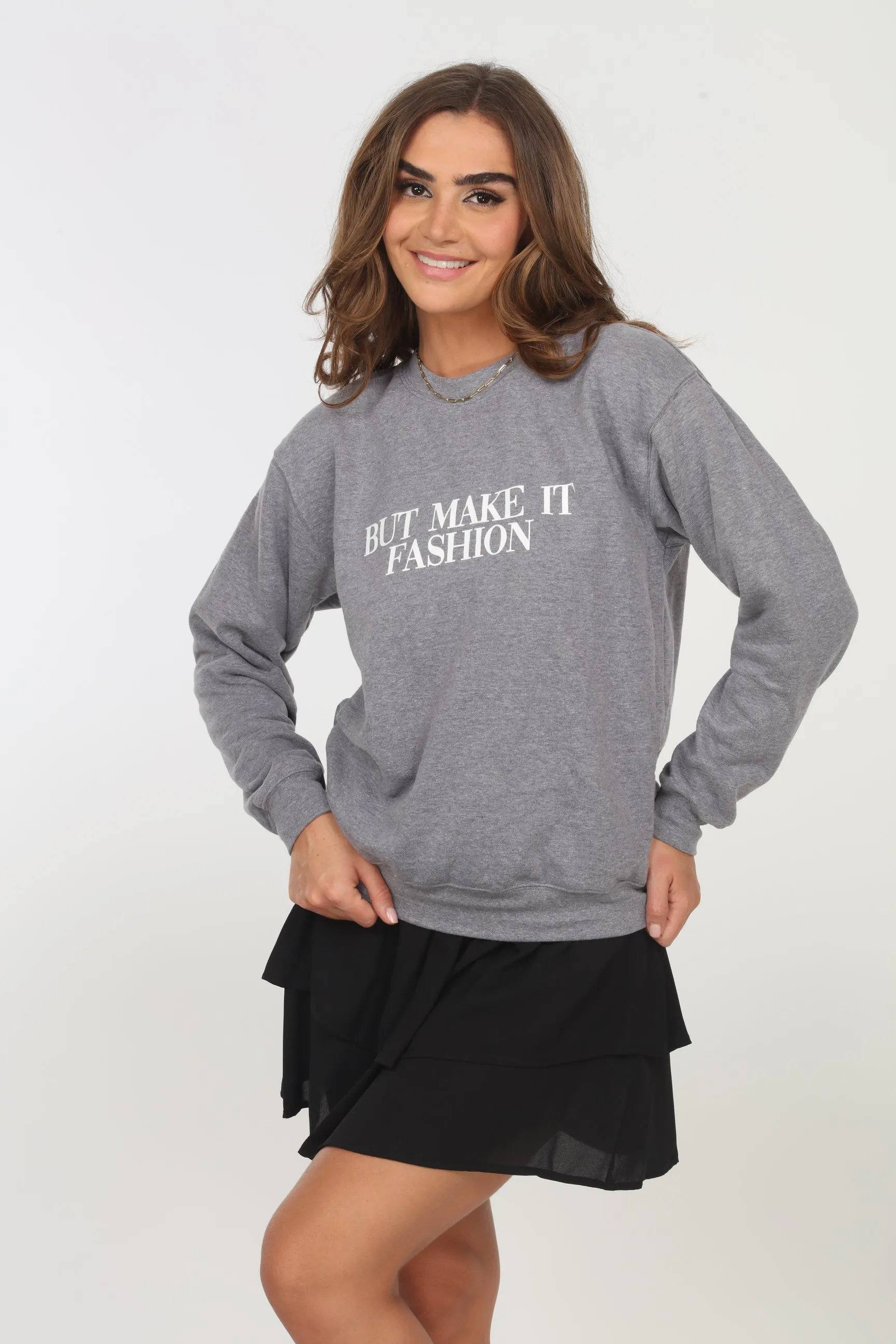 But Make It Fashion Grey Sweatshirt- FINAL SALE sold by Veronica M product image thumbnail 4