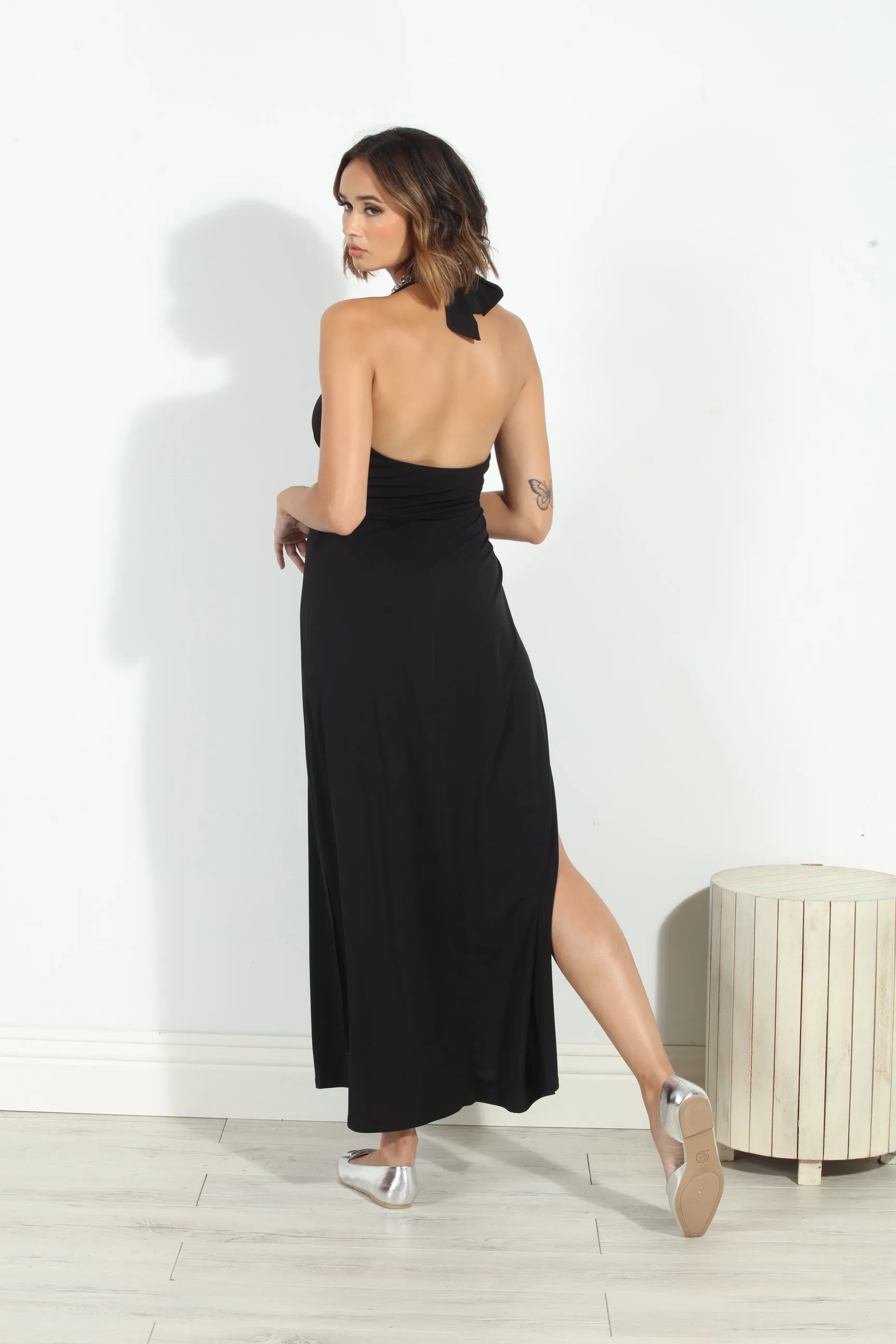 Black Halter Maxi Dress sold by Veronica M product image thumbnail 2