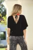 Black Stretch Surplice Top sold by Veronica M