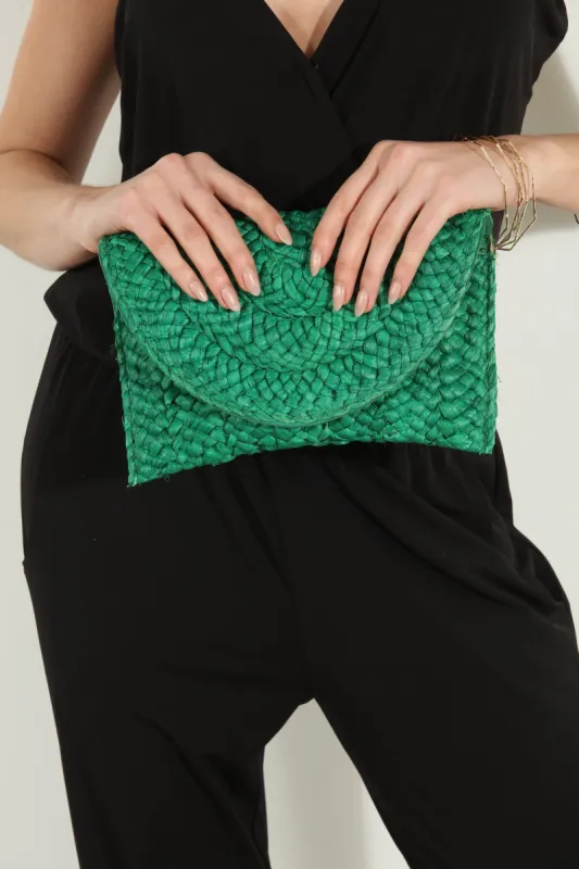 Kelly Green Raffia Clutch-BEST SELLER sold by Veronica M