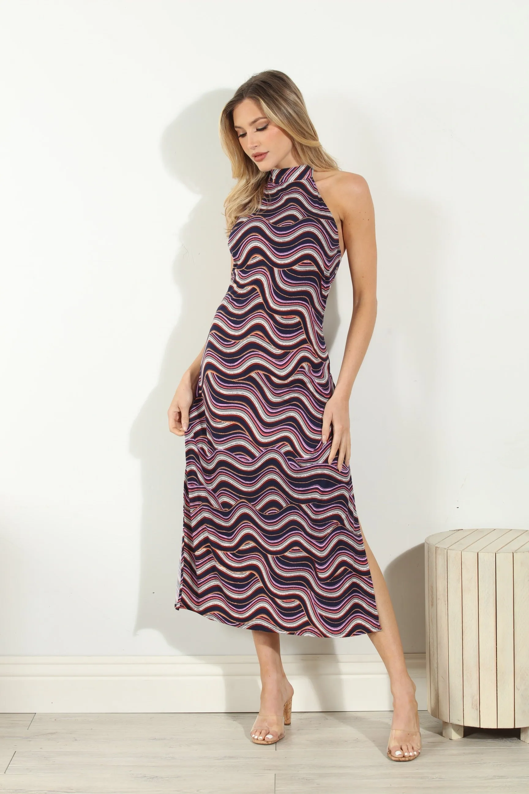 Leanna Halter Midi Stretch Dress-FINAL SALE sold by Veronica M
