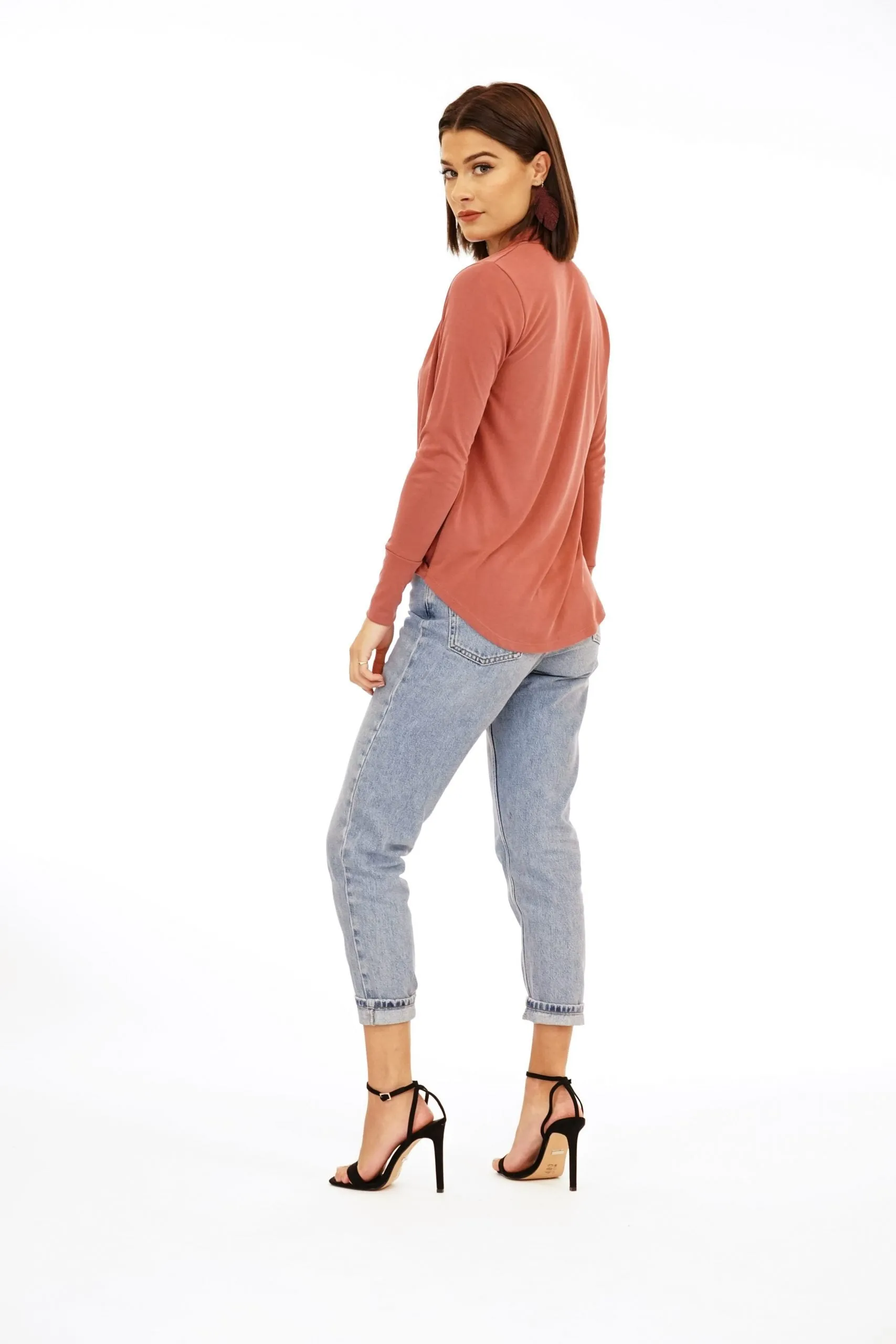 Marsala Cupro Draped Surplice Top-BEST SELLER sold by Veronica M product image thumbnail 5