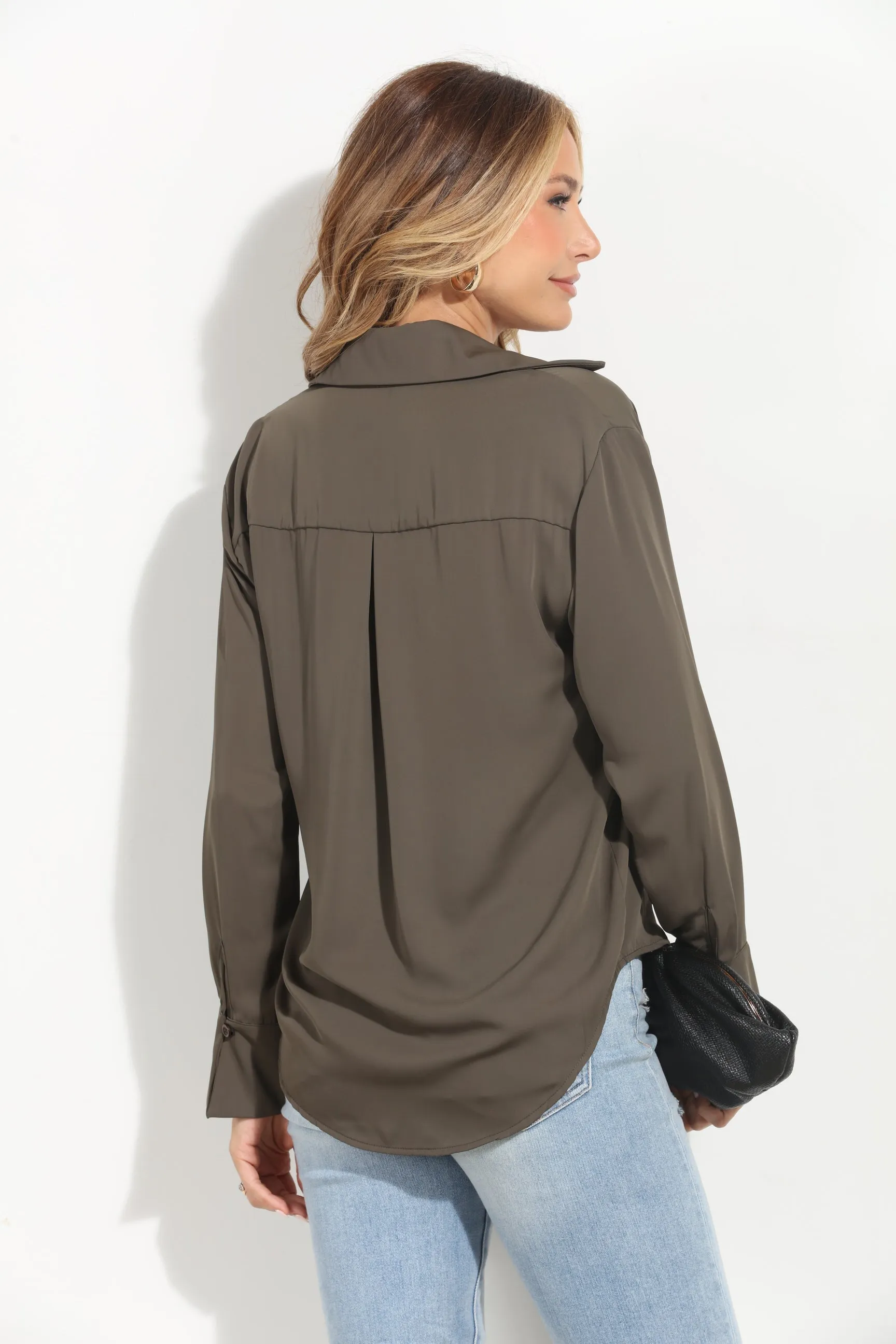 Army Politan Button Blouse-BEST SELLER sold by Veronica M product image thumbnail 2