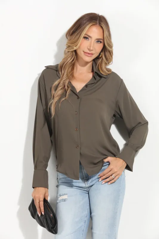 Army Politan Button Blouse-BEST SELLER sold by Veronica M
