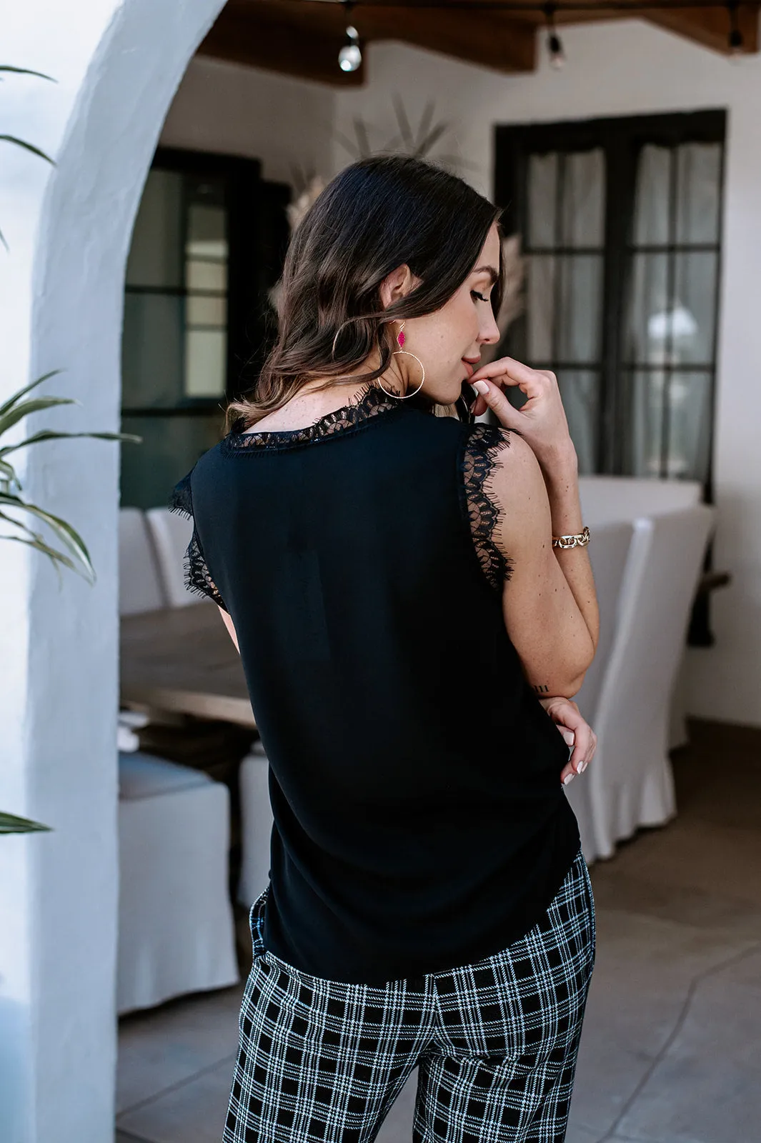 Black Sleeveless Lace Top-BEST SELLER sold by Veronica M product image thumbnail 2