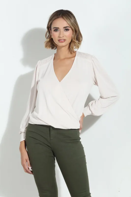 Vanilla Smocked Cupro Blouse-FINAL SALE sold by Veronica M