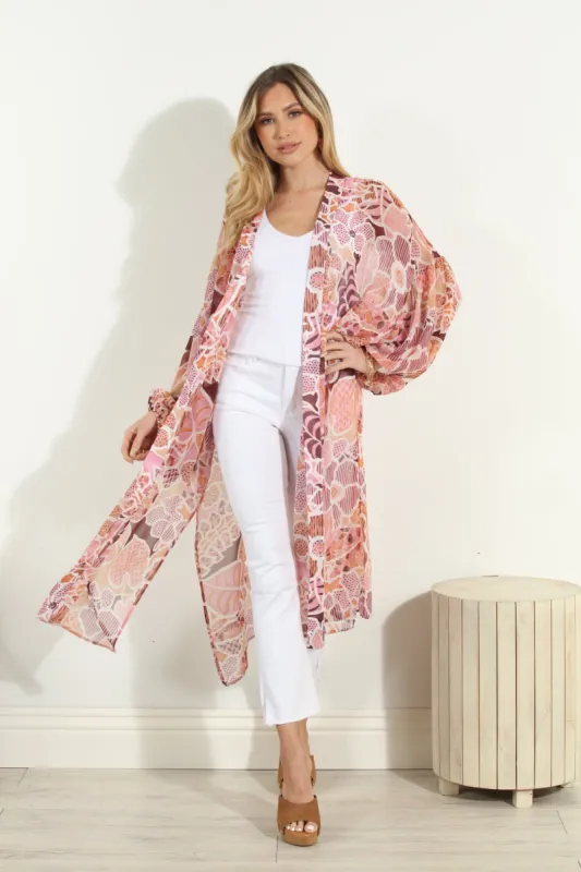 Fleur Chiffon Midi Kimono-FINAL SALE sold by Veronica M