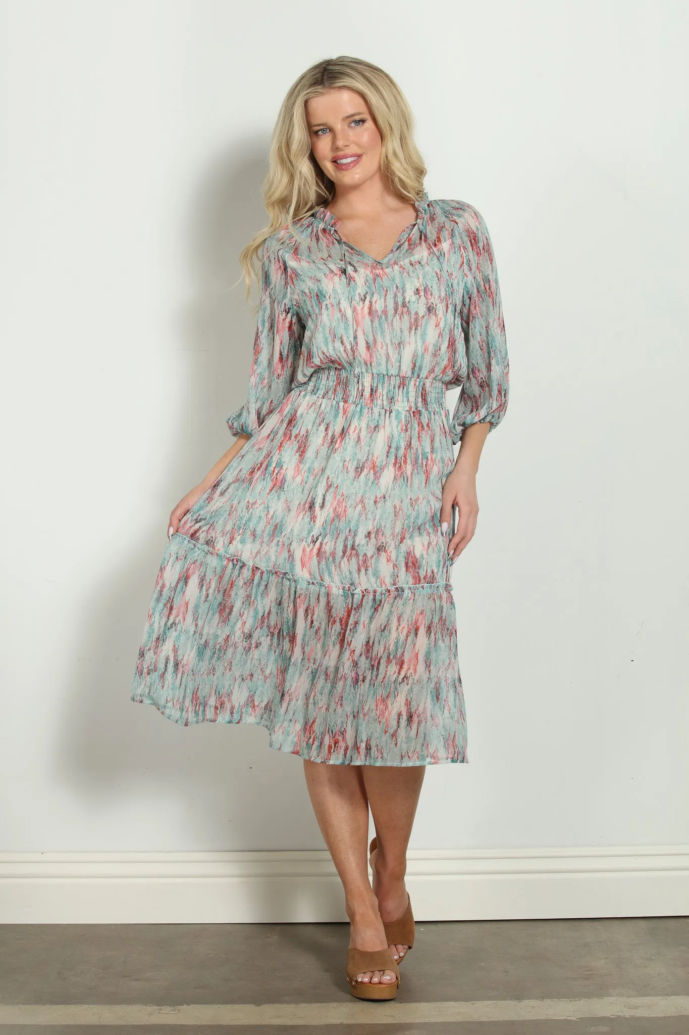 Myranda Chiffon Smocked Midi Dress-FINAL SALE sold by Veronica M