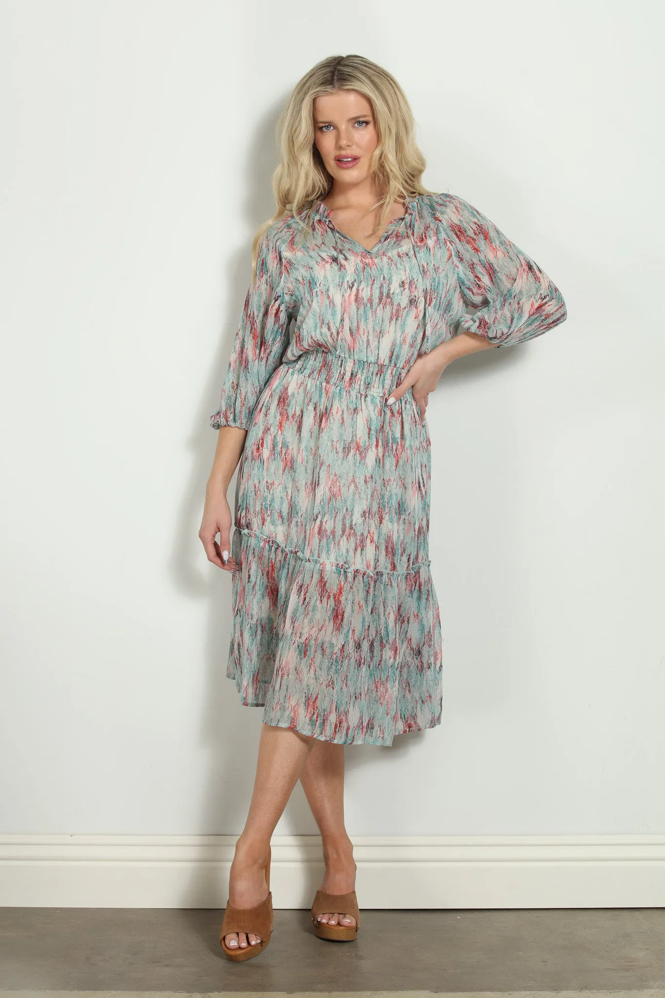 Myranda Chiffon Smocked Midi Dress-FINAL SALE sold by Veronica M product image thumbnail 3