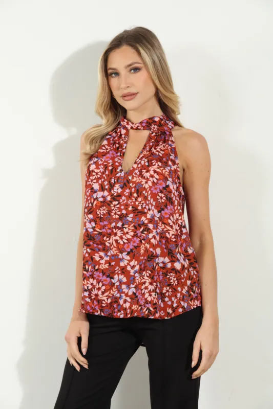 Sofie Twist Halter Sleeveless Blouse-FINAL SALE sold by Veronica M