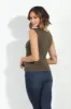 Jersey Lined Mom Cropped Tee- Olive sold by Veronica M
