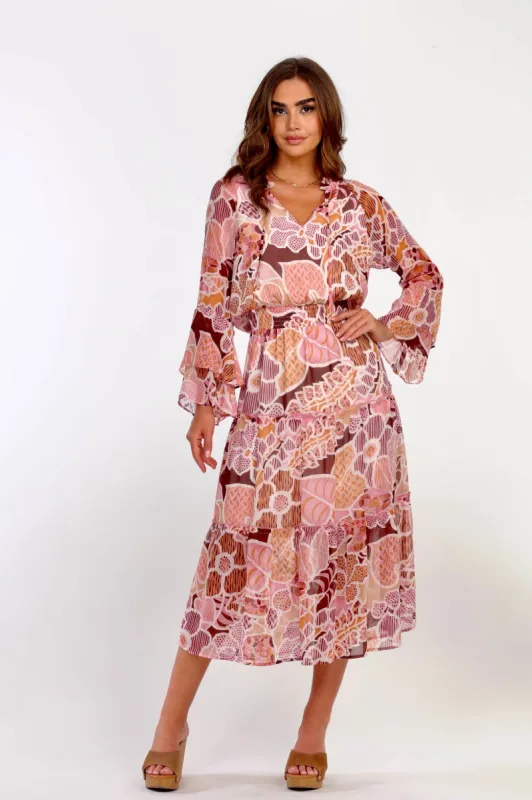 Fleur Tiered Chiffon Midi Dress-FINAL SALE sold by Veronica M