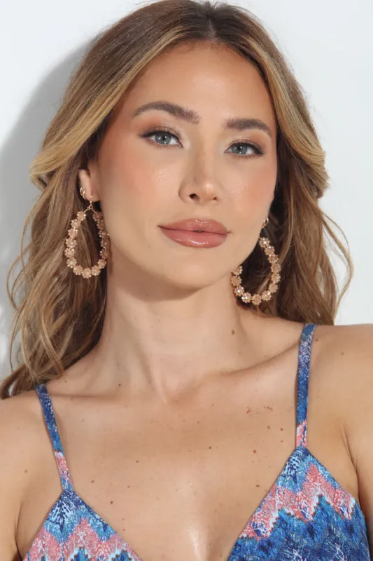 Champagne Flower Teardrop Earrings sold by Veronica M