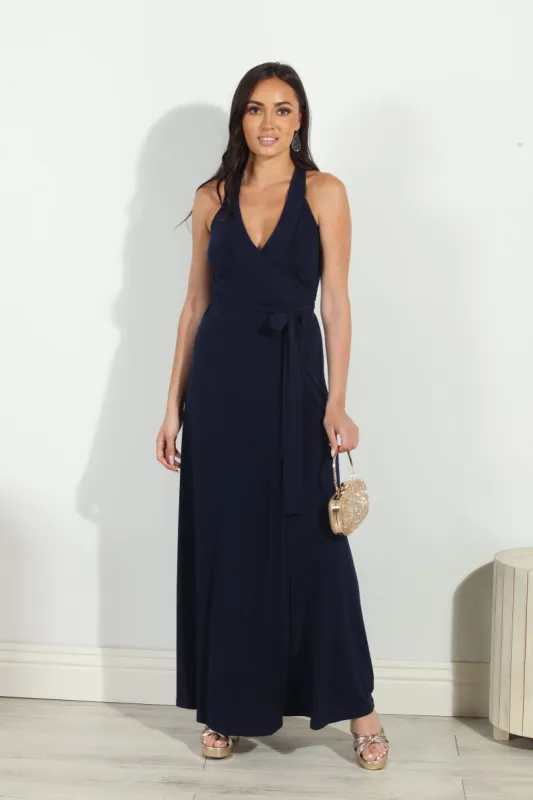 Navy Wrap Maxi Dress-BEST SELLER sold by Veronica M