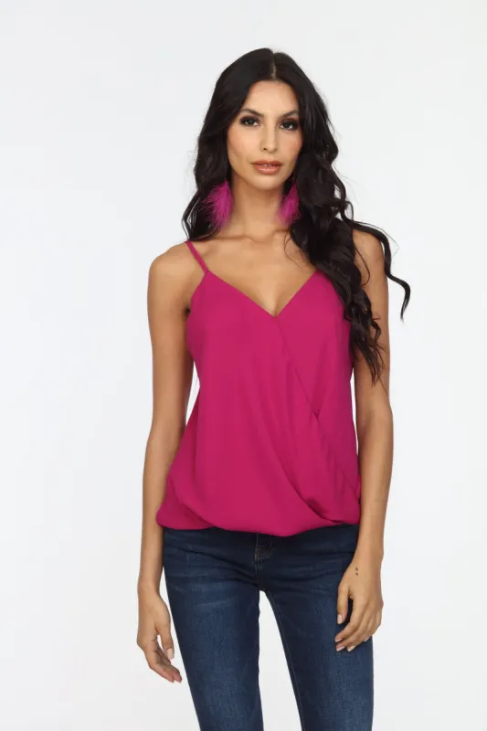 Bright Magenta Surplice Cami-FINAL SALE sold by Veronica M