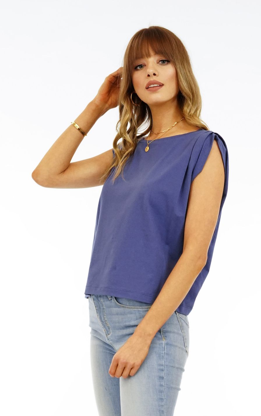 Denim Cotton Pleated T shirt - FINAL SALE sold by Veronica M product image thumbnail 3