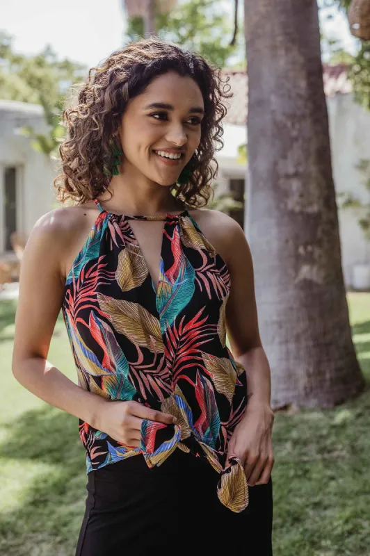 Vallarta Tropical Front Tie Halter Blouse - FINAL SALE sold by Veronica M