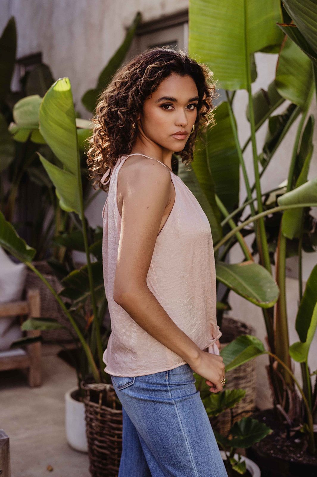 Zinfandel Satin Front Tie Halter Blouse - FINAL SALE sold by Veronica M product image thumbnail 5