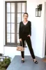 Black Long Sleeve V-Neck Stretch Jumpsuit-FINAL SALE sold by Veronica M