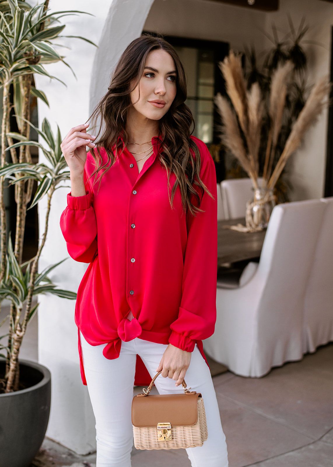 Oversized Fuschia Button-Down Blouse - FINAL SALE sold by Veronica M product image thumbnail 4
