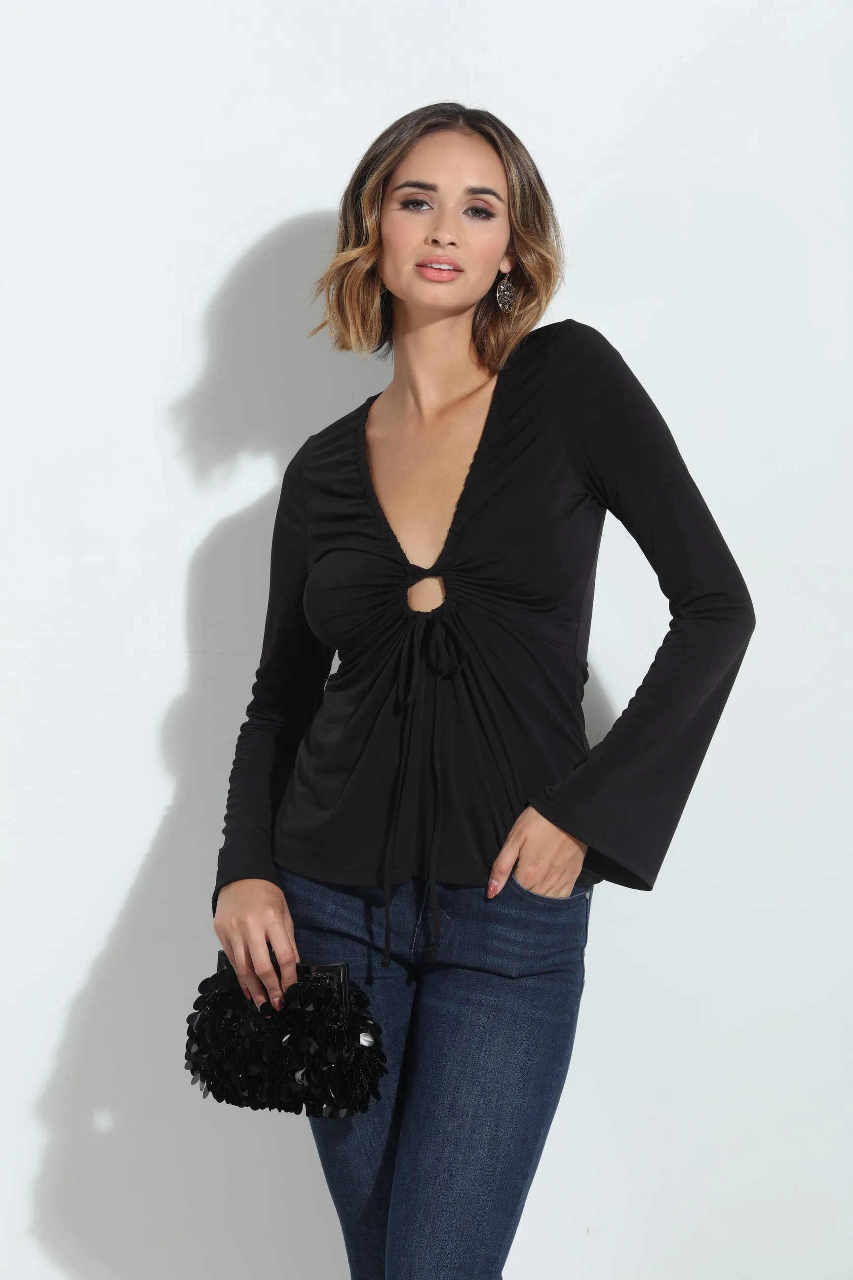 Black Bell Sleeve Top-BEST SELLER sold by Veronica M